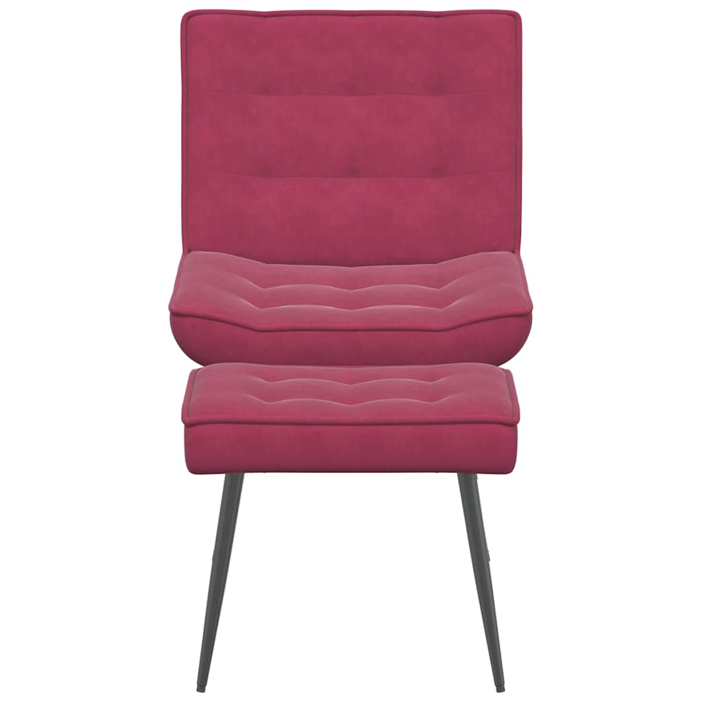 Poltrona Relax con Poggiapiedi Rosso Vino in Velluto 4012331