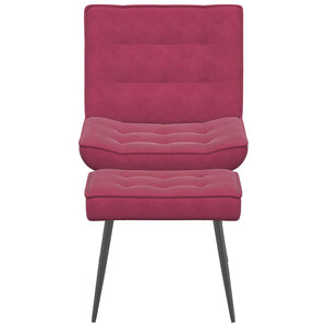 Poltrona Relax con Poggiapiedi Rosso Vino in Velluto 4012331