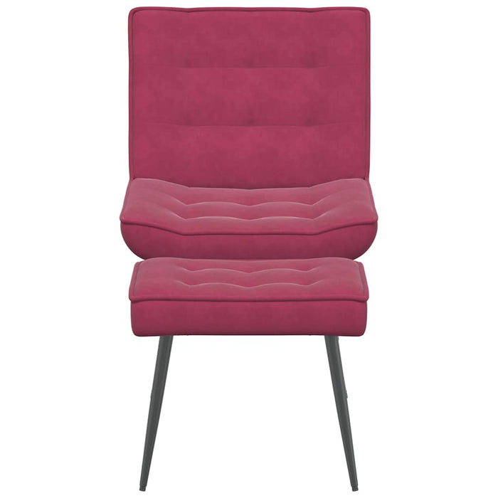 Poltrona Relax con Poggiapiedi Rosso Vino in Velluto 4012331