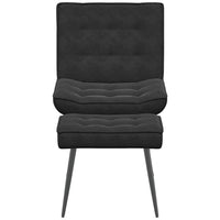 Poltrona Relax con Poggiapiedi Nera in Velluto 4012332