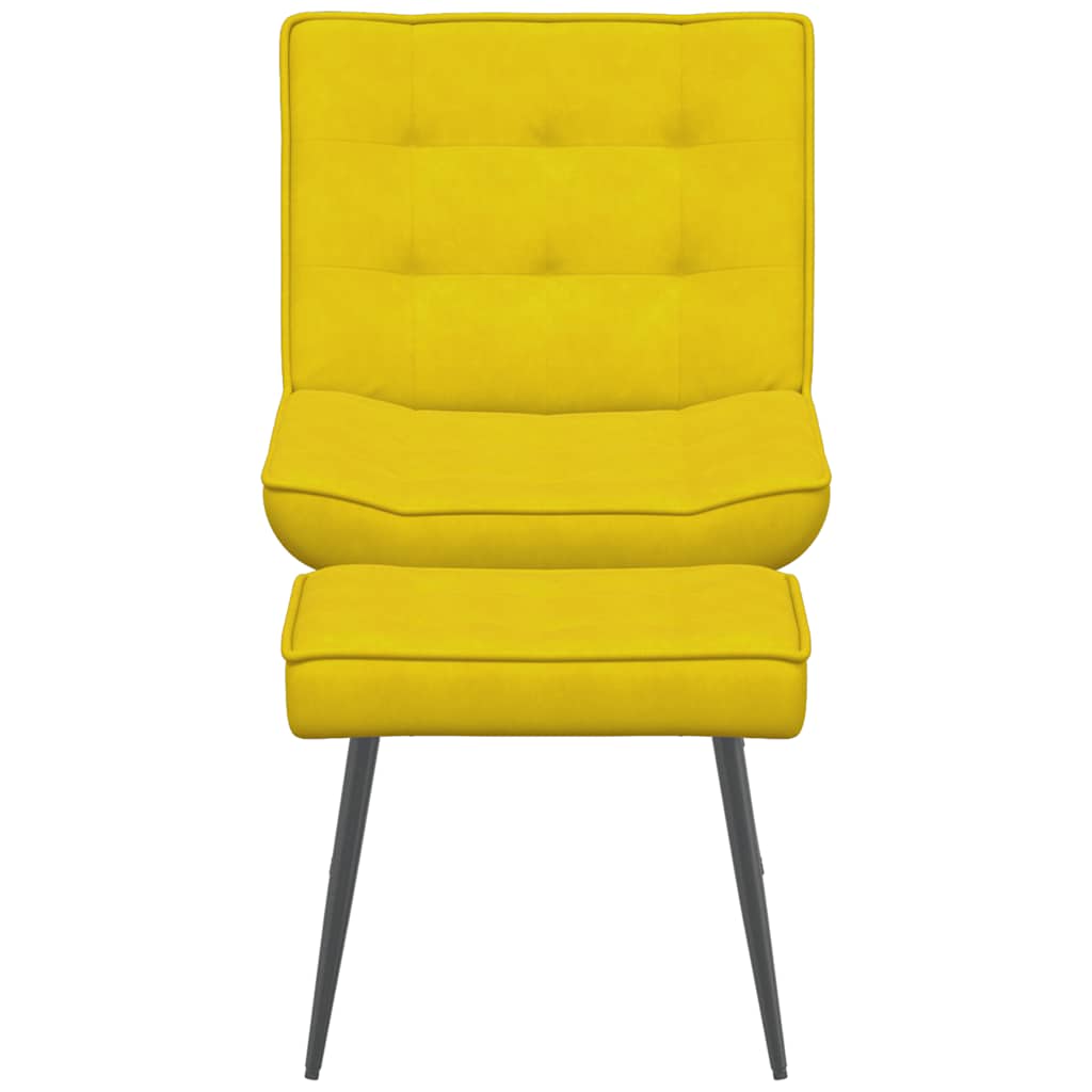 Poltrona Relax con Poggiapiedi Giallo in Velluto 4012333