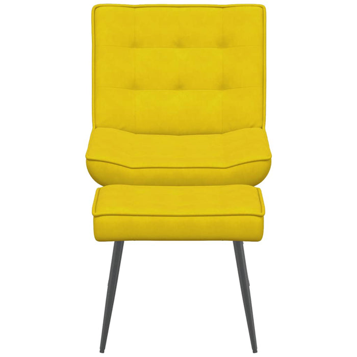 Poltrona Relax con Poggiapiedi Giallo in Velluto 4012333