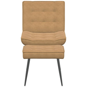 Poltrona Relax con Poggiapiedi Marrone in Velluto 4012334