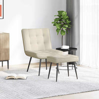 Poltrona Relax con Poggiapiedi Crema in Velluto 4012335