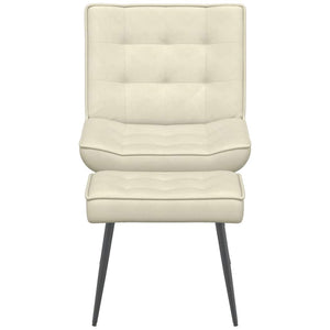 Poltrona Relax con Poggiapiedi Crema in Velluto 4012335