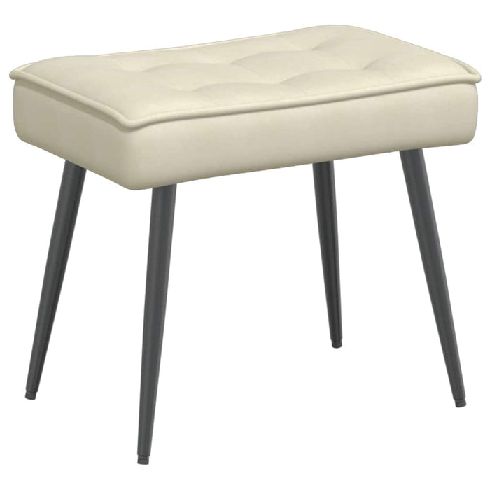 Poltrona Relax con Poggiapiedi Crema in Velluto 4012335