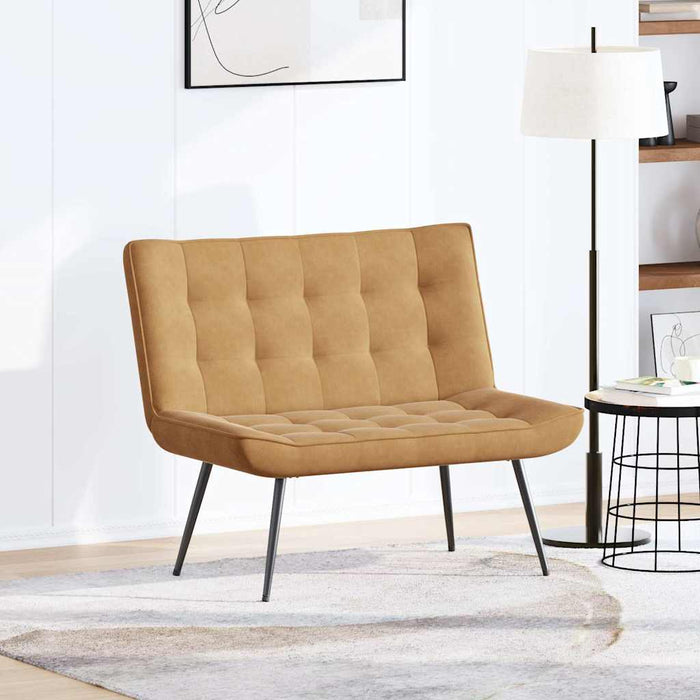 Panca Marrone 110x74x84 cm in Velluto 4012344