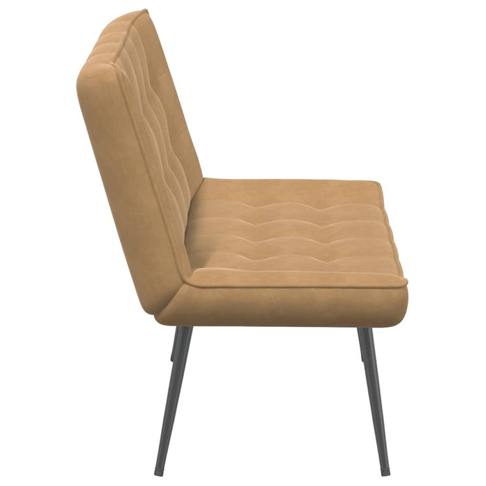 Panca Marrone 110x74x84 cm in Velluto 4012344