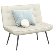 vidaXL Panca Crema 110x74x84 cm in Velluto