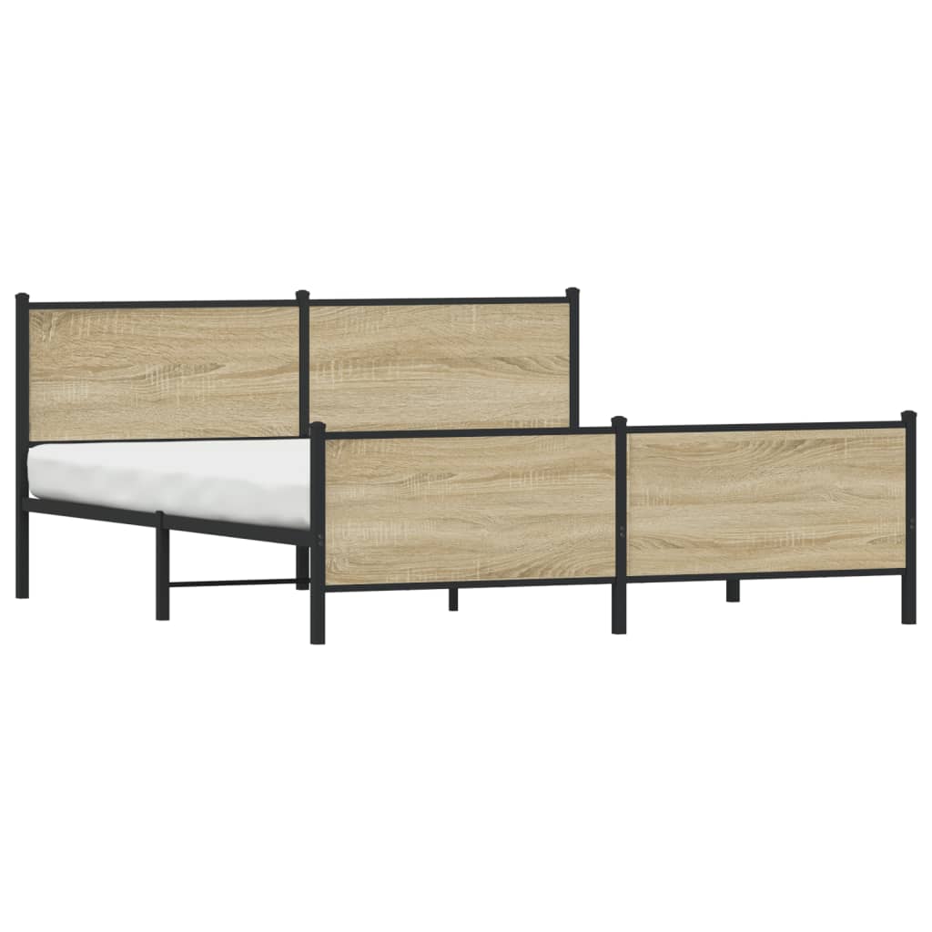 Giroletto senza Materasso in Metallo-Struttura Letto Rovere Sonoma 183x213 cm 894361