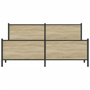 vidaXL Giroletto senza Materaso in Metallo Rovere Sonoma 200x200 cm