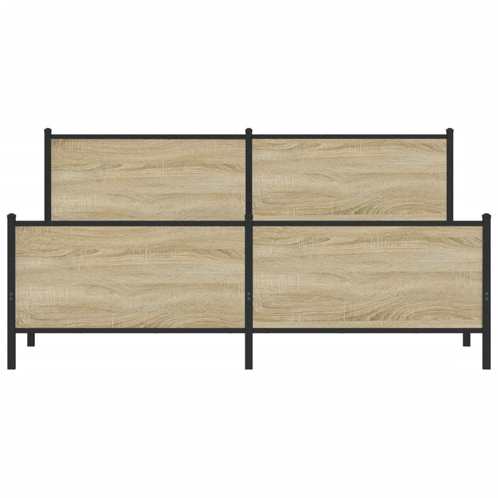 vidaXL Giroletto senza Materaso in Metallo Rovere Sonoma 200x200 cm