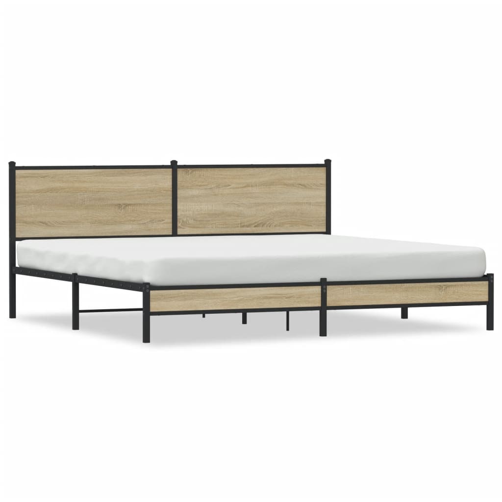 Giroletto senza Materasso in Metallo-Struttura Letto Rovere Sonoma 193x203 cm 713253