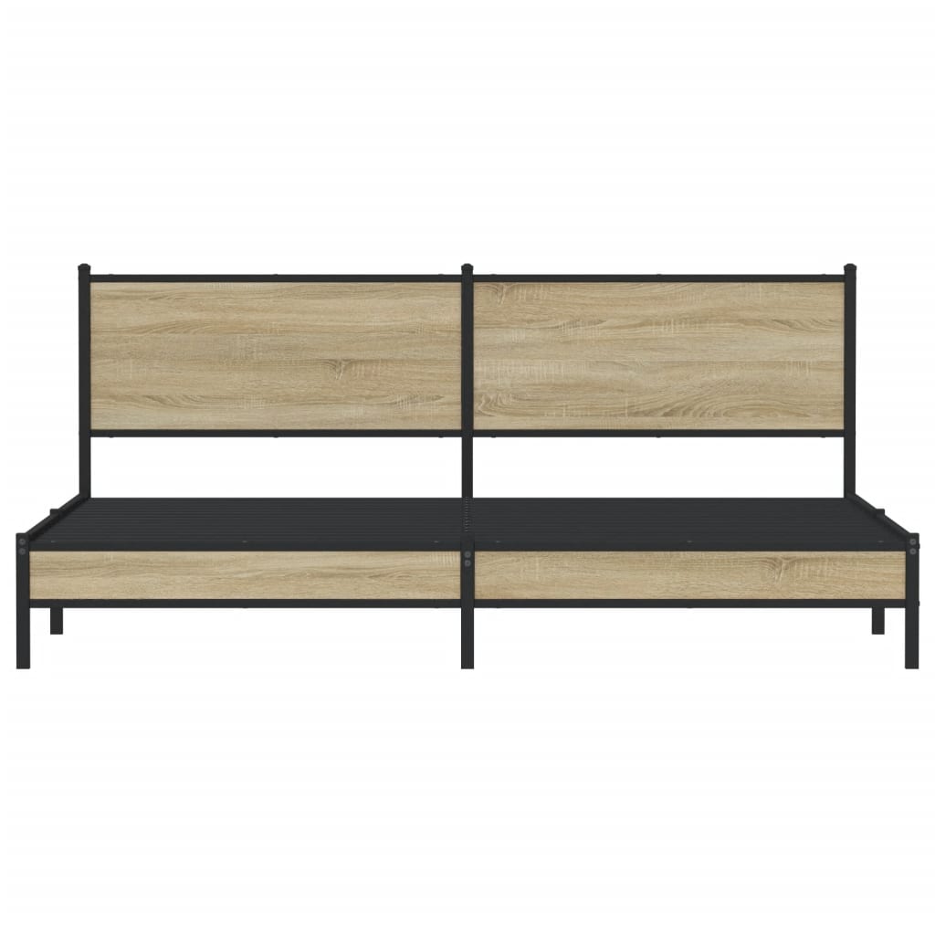 Giroletto senza Materasso in Metallo-Struttura Letto Rovere Sonoma 193x203 cm 713253