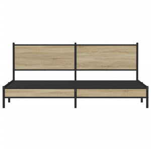 Giroletto senza Materasso in Metallo-Struttura Letto Rovere Sonoma 193x203 cm 713253