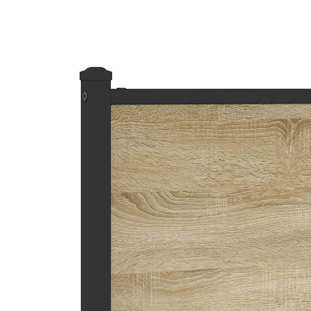 vidaXL Giroletto senza Materaso in Metallo Rovere Sonoma 160x200 cm