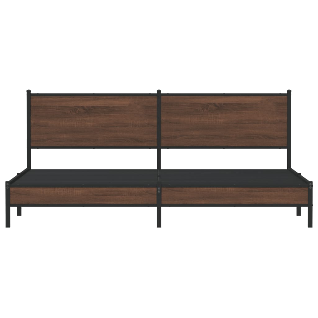 Giroletto senza Materasso in Metallo-Struttura Letto Rovere Marrone 200x200 cm 462936