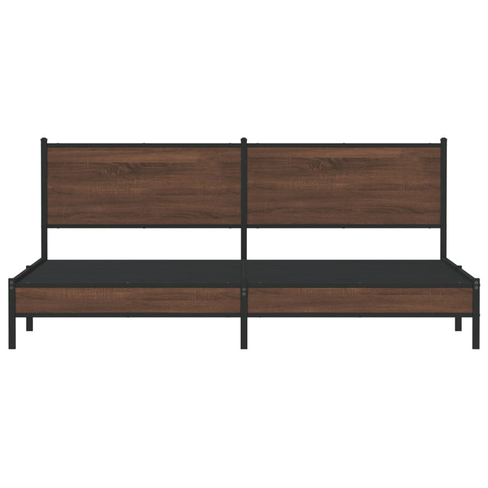 Giroletto senza Materasso in Metallo-Struttura Letto Rovere Marrone 200x200 cm 462936