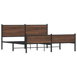 Giroletto senza Materasso in Metallo-Struttura Letto Rovere Marrone 183x213 cm 374036