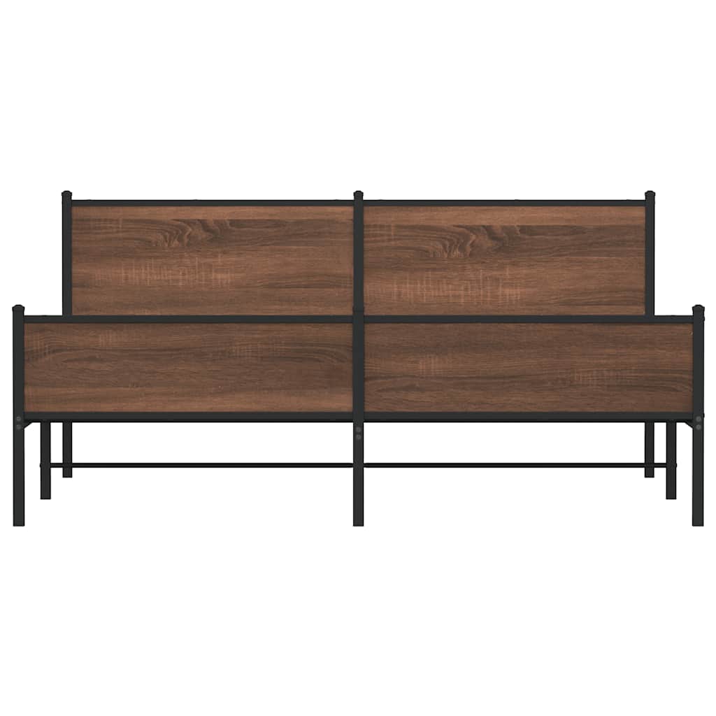 Giroletto senza Materasso in Metallo-Struttura Letto Rovere Marrone 183x213 cm 374036