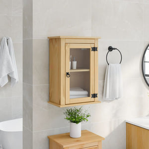 Mobile Bagno a Parete Corona 45x27x64,5cm Legno Massello Pino 4013401