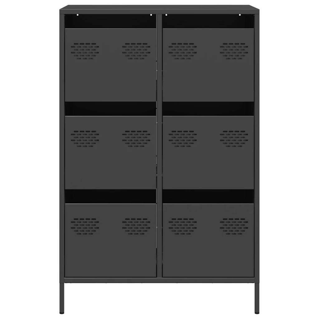 Credenza-Buffet-Armadio da cucina Nera 68x39x101,5 cm in Acciaio 895332