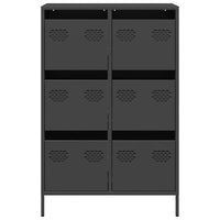 Credenza-Buffet-Armadio da cucina Nera 68x39x101,5 cm in Acciaio 895332