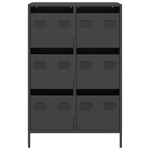 Credenza-Buffet-Armadio da cucina Nera 68x39x101,5 cm in Acciaio 895332