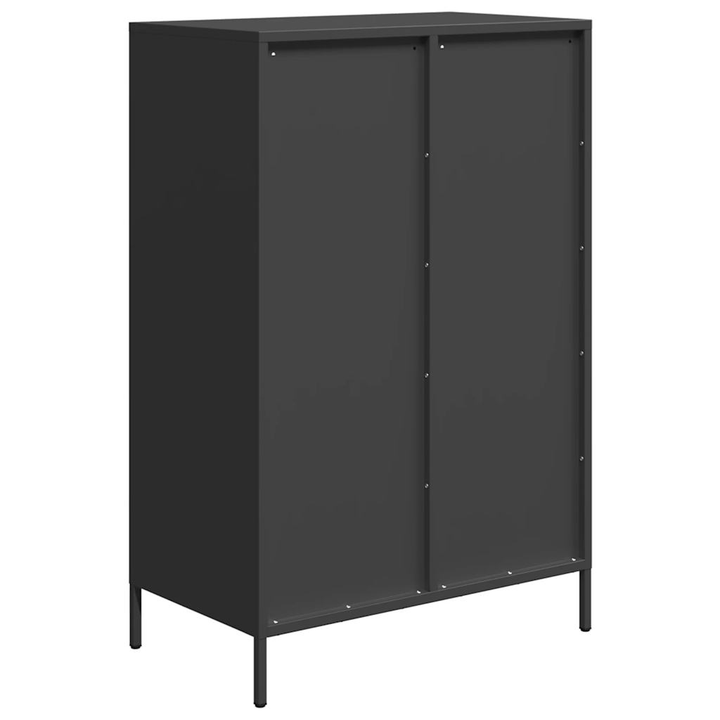Credenza-Buffet-Armadio da cucina Nera 68x39x101,5 cm in Acciaio 895332