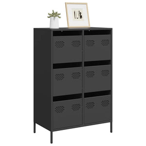 Credenza-Buffet-Armadio da cucina Nera 68x39x101,5 cm in Acciaio 895332
