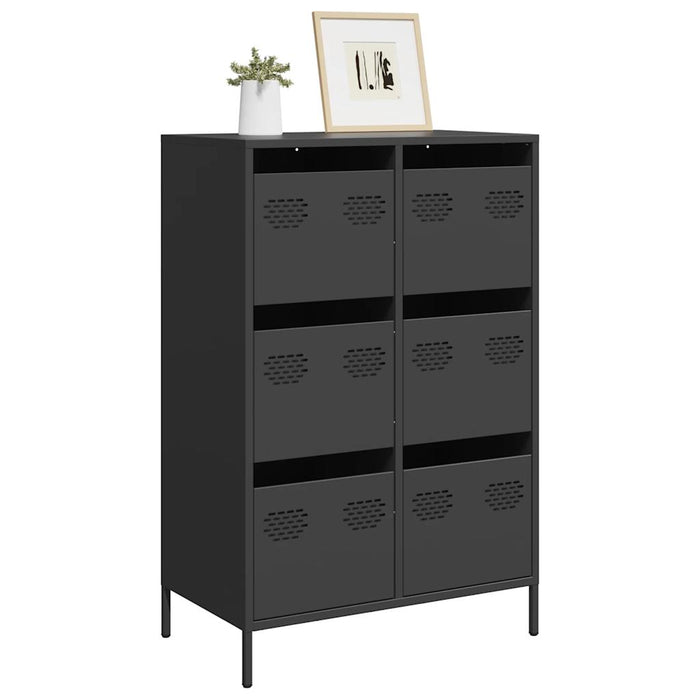 Credenza-Buffet-Armadio da cucina Nera 68x39x101,5 cm in Acciaio 895332