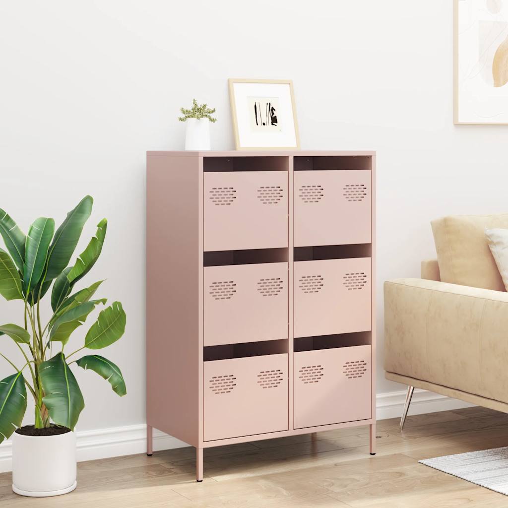 Credenza Rosa 68x39x101,5 cm in Acciaio 851221