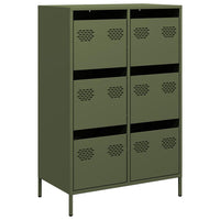 vidaXL Credenza Verde Oliva 68x39x101,5 cm in Acciaio