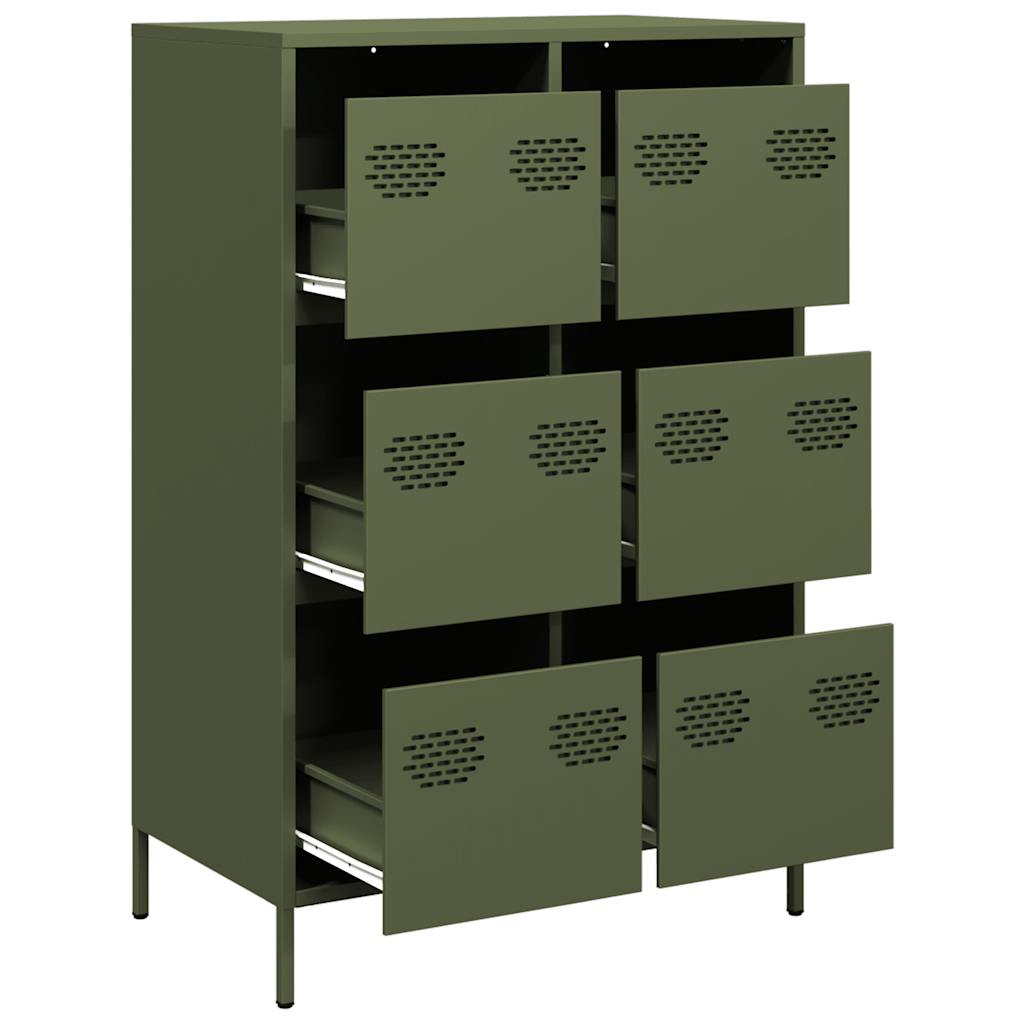 Credenza Verde Oliva 68x39x101,5 cm in Acciaio 851224