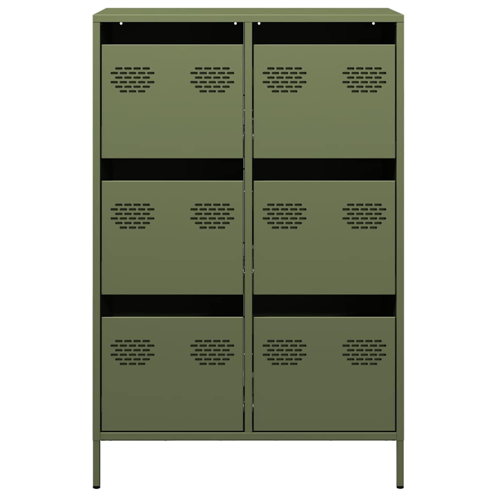 Credenza Verde Oliva 68x39x101,5 cm in Acciaio 851224