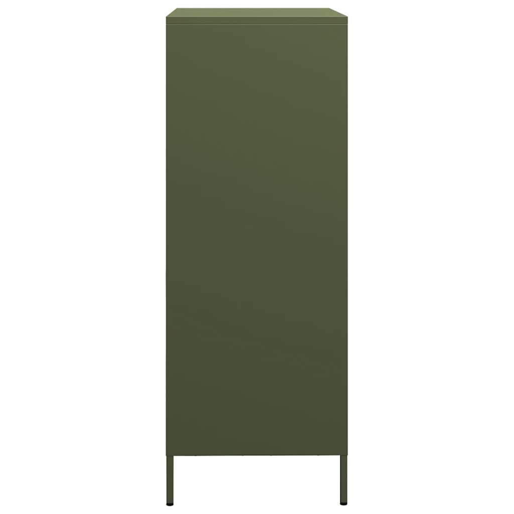 vidaXL Credenza Verde Oliva 68x39x101,5 cm in Acciaio