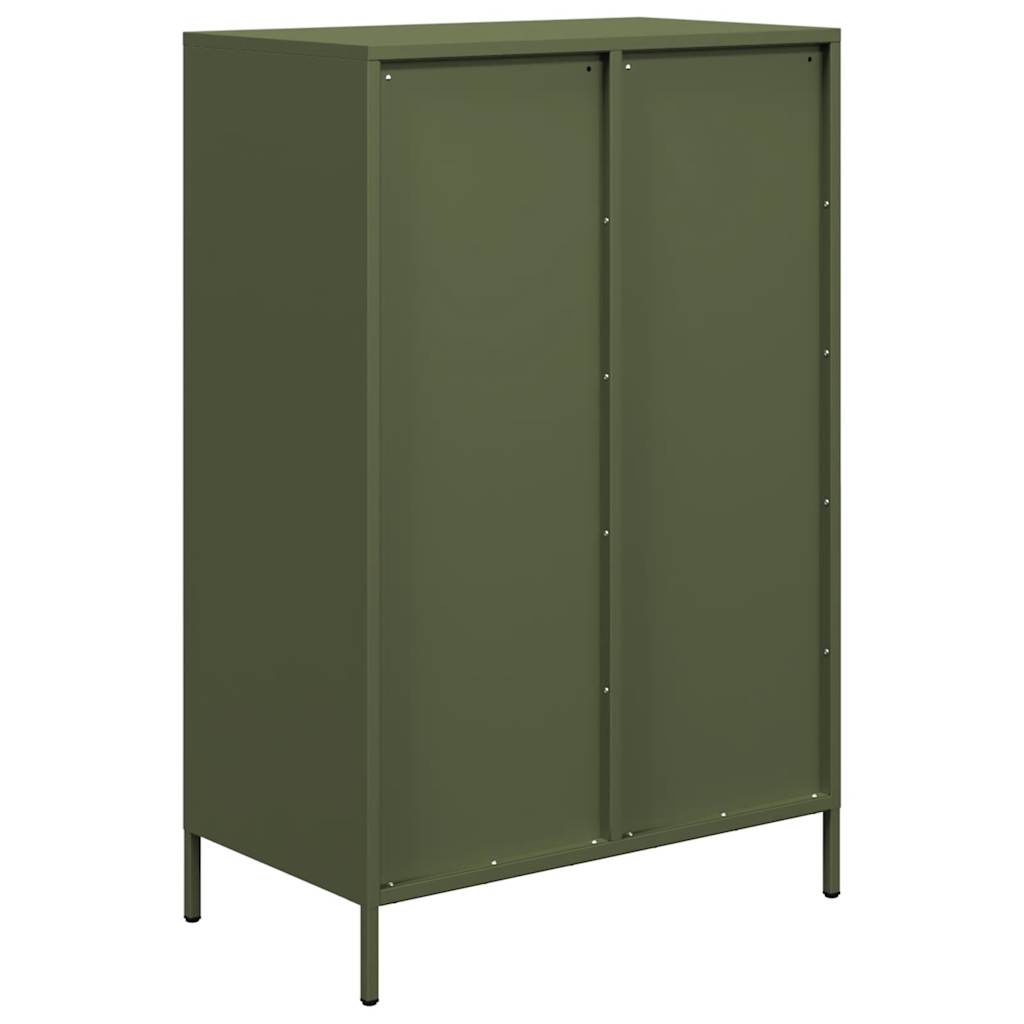 vidaXL Credenza Verde Oliva 68x39x101,5 cm in Acciaio