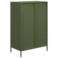 vidaXL Credenza Verde Oliva 68x39x101,5 cm in Acciaio