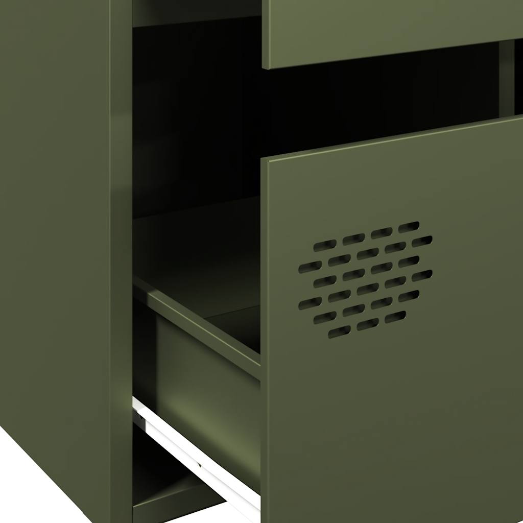 vidaXL Credenza Verde Oliva 68x39x101,5 cm in Acciaio