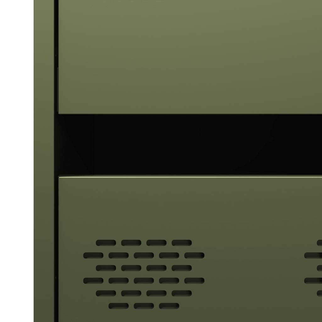 vidaXL Credenza Verde Oliva 68x39x101,5 cm in Acciaio