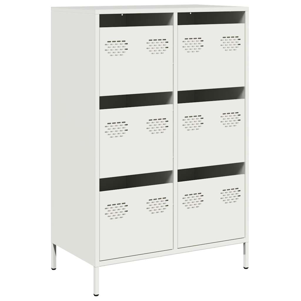 vidaXL Credenza Bianca 68x39x101,5 cm in Acciaio