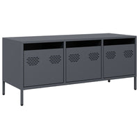 Mobile TV-Credenza TV-Console TV Antracite 101,5x39x43,5 cm Acciaio Laminato a Freddo 457370