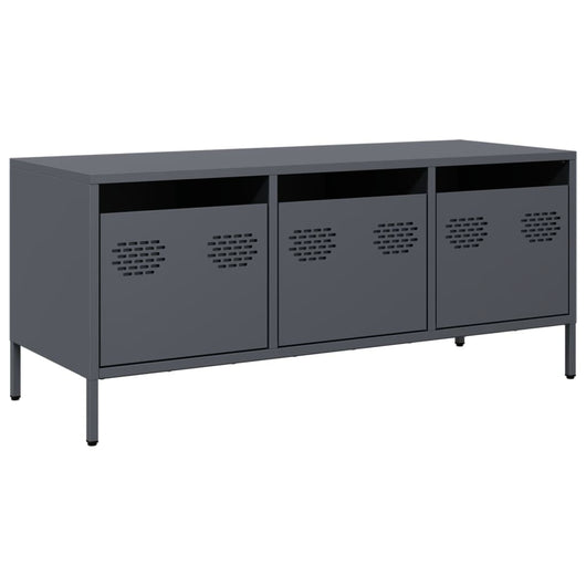 Mobile TV-Credenza TV-Console TV Antracite 101,5x39x43,5 cm Acciaio Laminato a Freddo 457370