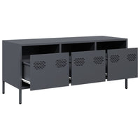 Mobile TV-Credenza TV-Console TV Antracite 101,5x39x43,5 cm Acciaio Laminato a Freddo 457370