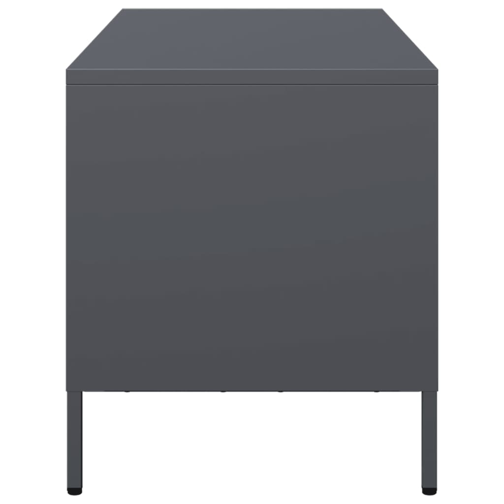 Mobile TV-Credenza TV-Console TV Antracite 101,5x39x43,5 cm Acciaio Laminato a Freddo 457370