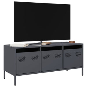 Mobile TV-Credenza TV-Console TV Antracite 101,5x39x43,5 cm Acciaio Laminato a Freddo 457370