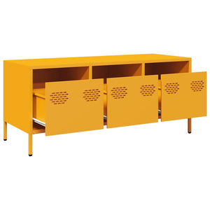 Mobile TV-Credenza TV-Console TV Giallo Senape 101,5x39x43,5 cm in Acciaio 181568