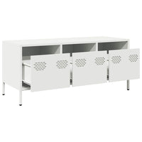 Mobile TV-Credenza TV-Console TV Bianco 101,5x39x43,5 cm in Acciaio Laminato a Freddo 475672