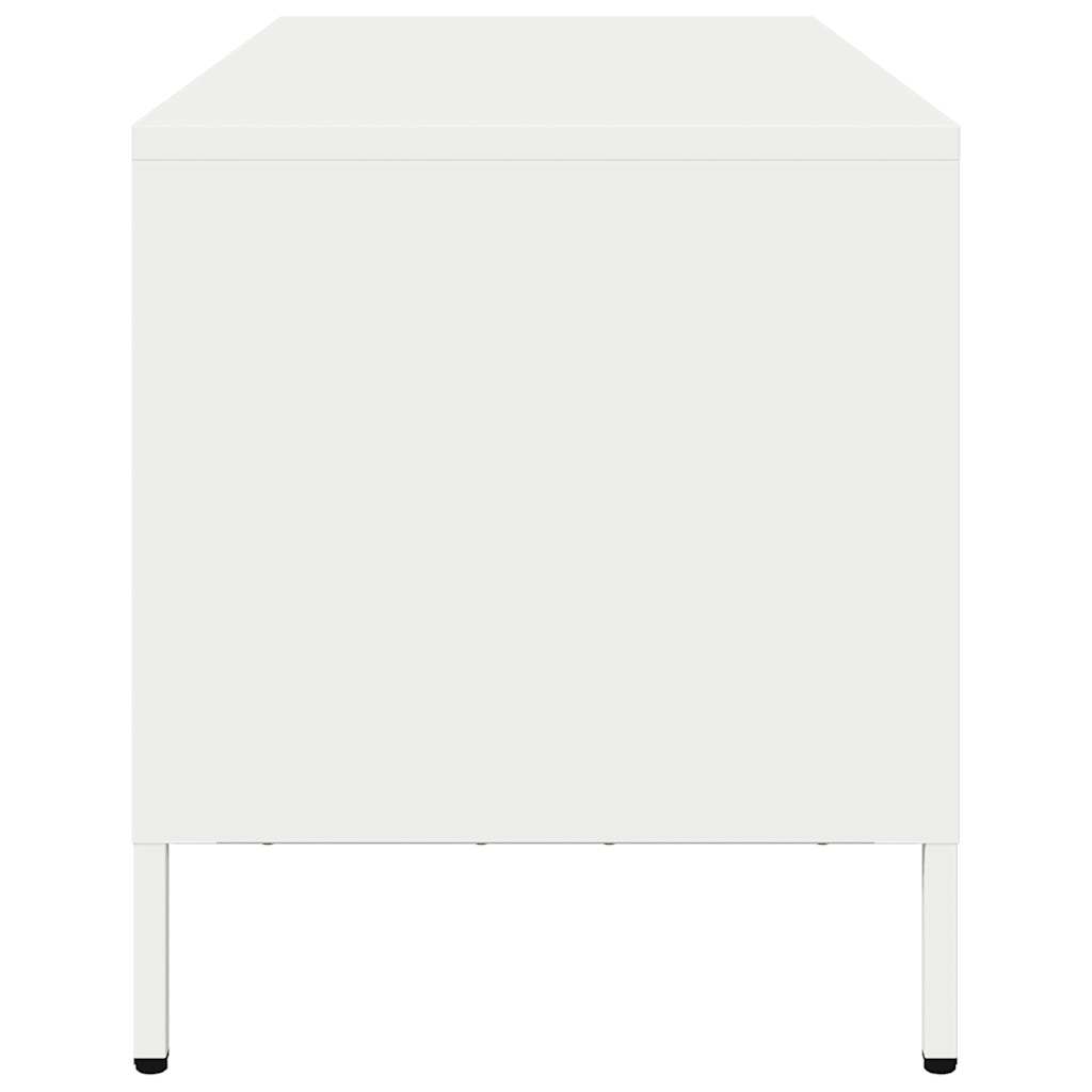 Mobile TV-Credenza TV-Console TV Bianco 101,5x39x43,5 cm in Acciaio Laminato a Freddo 475672