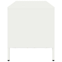 Mobile TV-Credenza TV-Console TV Bianco 101,5x39x43,5 cm in Acciaio Laminato a Freddo 475672